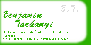 benjamin tarkanyi business card